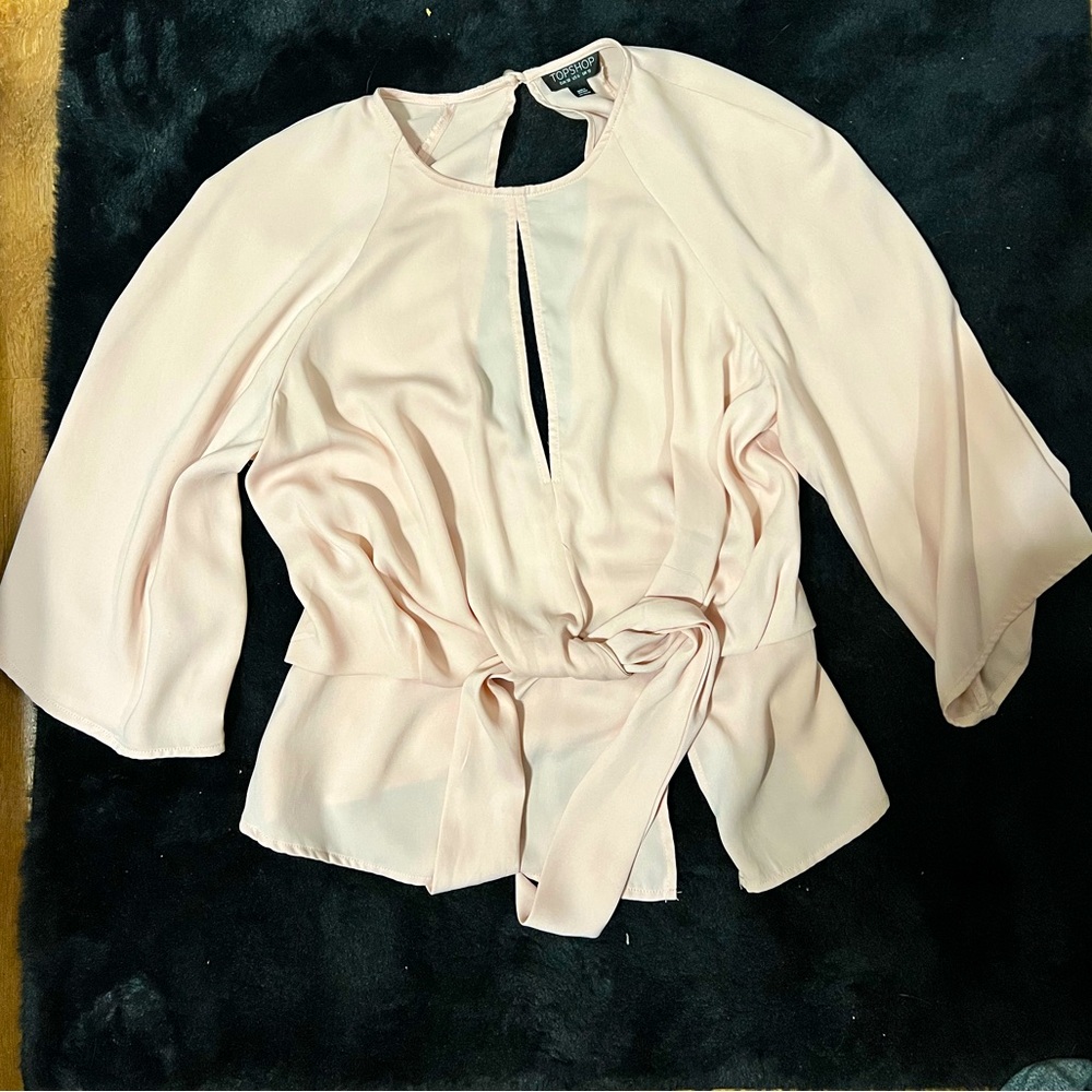 Topshop Silky Open Back Blouse